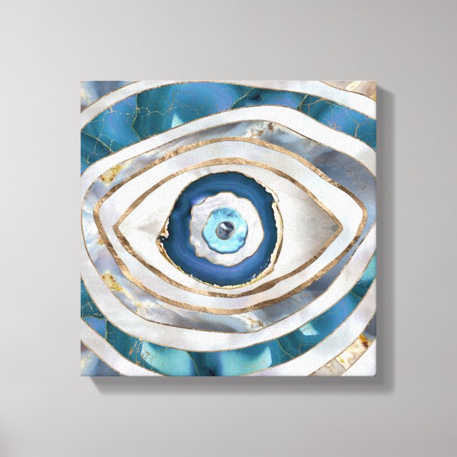 Evil Eye Mineralien und Gold Leinwanddruck (Vorderseite)