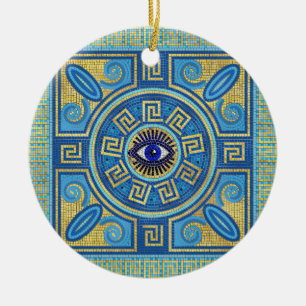 Evil Eye Mosaic Tile Keramik Ornament