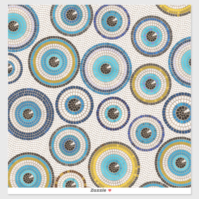Evil Eye Mosaic Tile Pattern Aufkleber (Blatt)