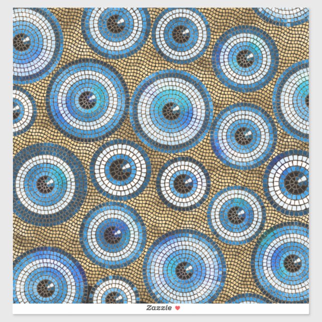 Evil Eye Mosaic Tile Pattern Aufkleber (Blatt)