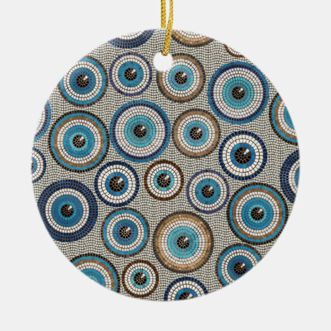 Evil Eye Mosaic Tile Pattern Keramik Ornament (Vorne)