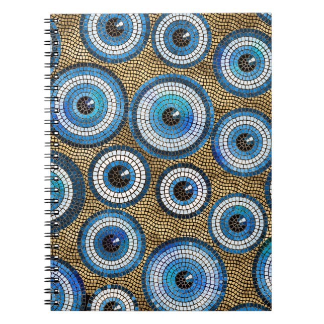 Evil Eye Mosaic Tile Pattern Notizblock (Vorderseite)
