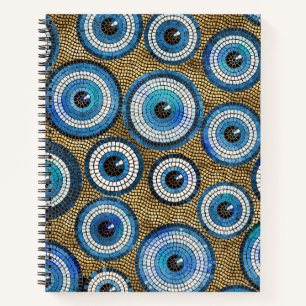 Evil Eye Mosaic Tile Pattern Notizbuch