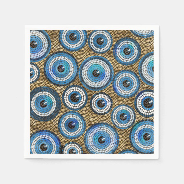 Evil Eye Mosaic Tile Pattern Serviette (Vorderseite)