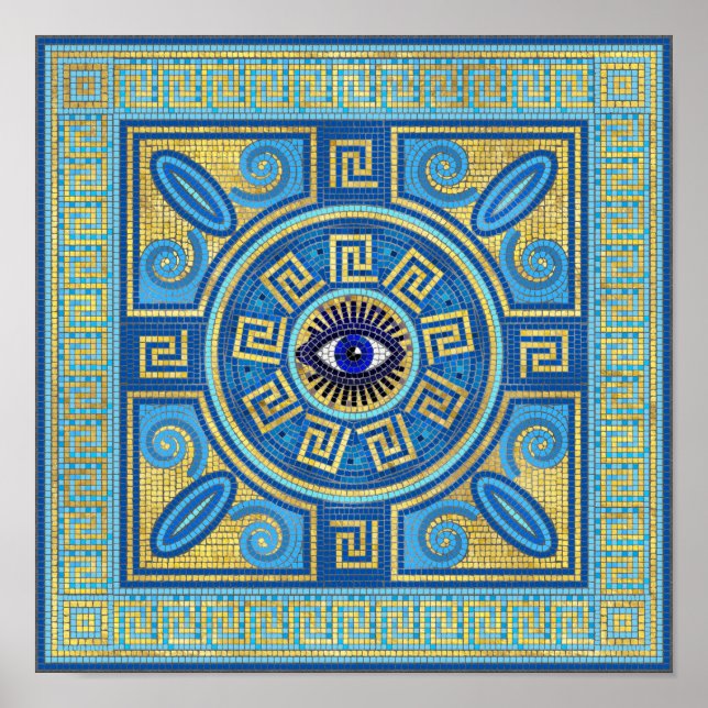 Evil Eye Mosaic Tile Poster (Vorne)