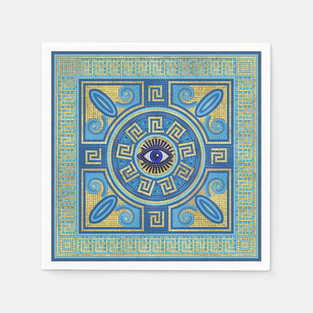 Evil Eye Mosaic Tile Serviette (Vorderseite)