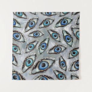 Evil Eye Muster Geodes und Kristalle auf Perle Wandteppich