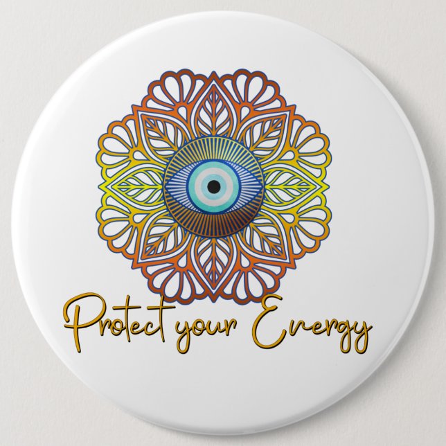Evil Eye Mystical Celestis Third Eye Energy Button (Vorderseite)