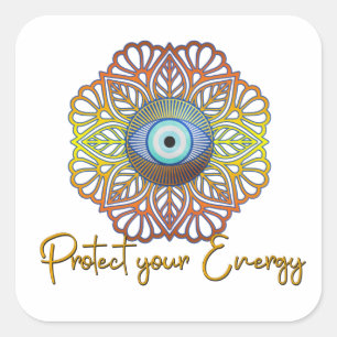 Evil Eye Mystical Celestis Third Eye Energy Quadratischer Aufkleber