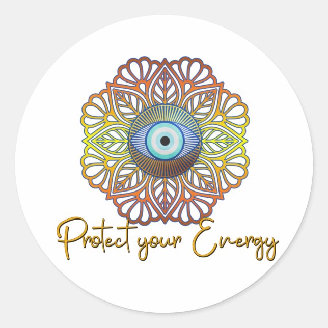 Evil Eye Mystical Celestis Third Eye Energy Runder Aufkleber (Vorderseite)