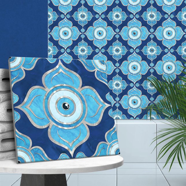 Evil Eye Ornament Blues and Pearl Fliese (Von Creator hochgeladen)