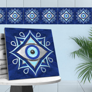 Evil Eye Ornament-Marmortexturen Fliese
