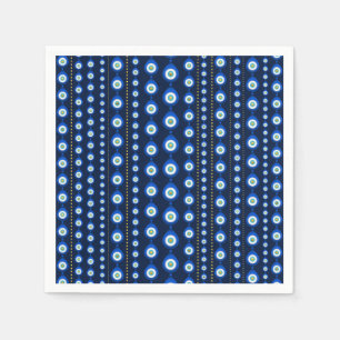 Evil Eye pattern - dunkelblau mit goldenen Akzente Serviette