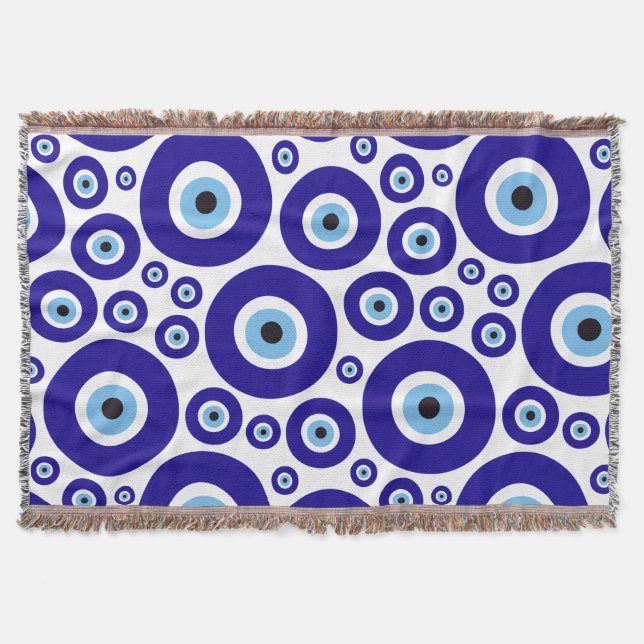 Evil Eye Pattern, Greek Eye, Turkish Eye, Nazar Decke (Vorderseite)