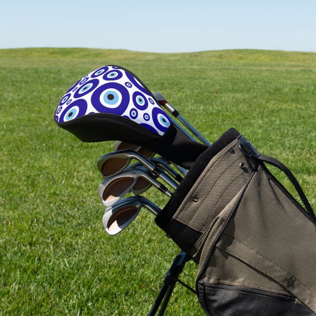 Evil Eye Pattern, Greek Eye, Turkish Eye, Nazar Golf Headcover (In SItu)