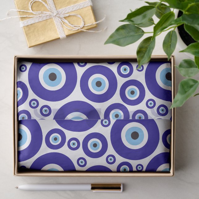 Evil Eye Pattern, Greek Eye, Turkish Eye, Nazar Seidenpapier (Geschenk)