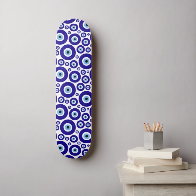 Evil Eye Pattern, Greek Eye, Turkish Eye, Nazar Skateboard (Wandkunst)