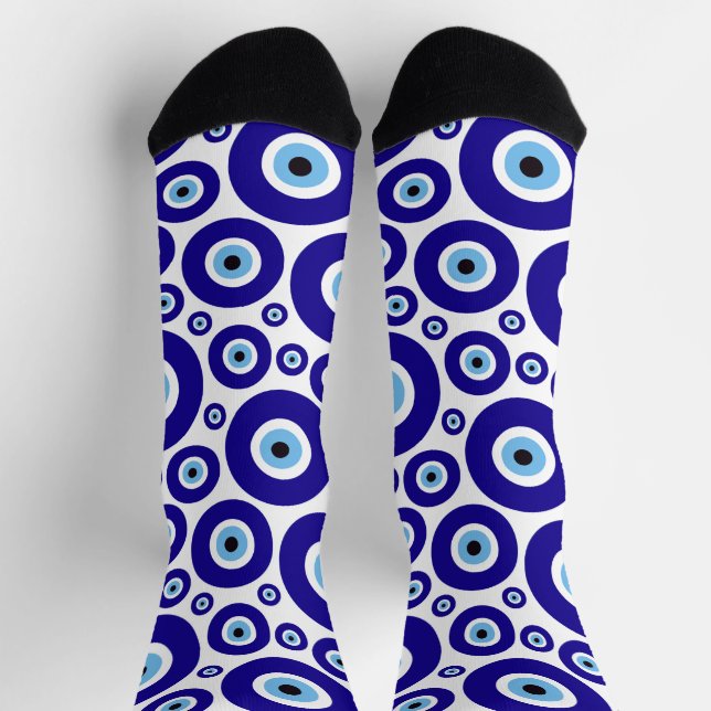 Evil Eye Pattern, Greek Eye, Turkish Eye, Nazar Socken (Oben)
