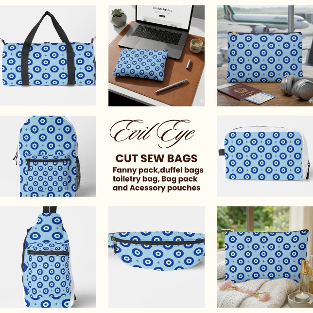 Evil Eye Pattern Print Cut Sew Bag Zubehörtasche (Evil Eye Pattern Print Cut Sew Bag)