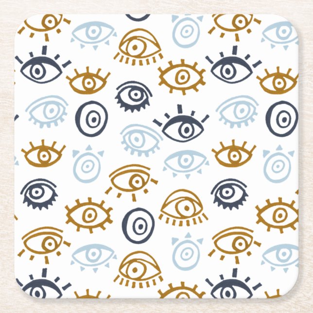 Evil Eye Pattern Rechteckiger Pappuntersetzer (Vorderseite)