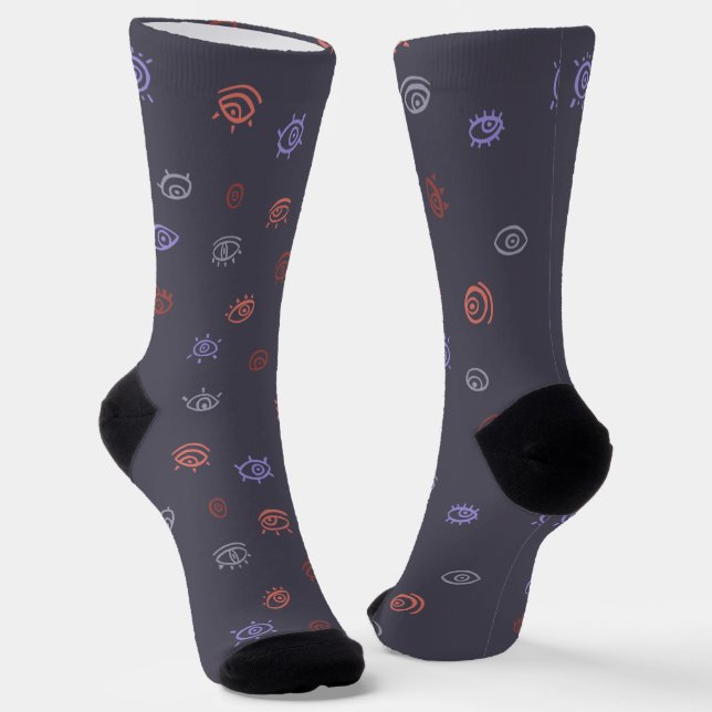 Evil Eye Pattern Socks Socken (Gewinkelt)