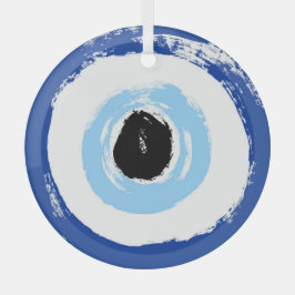 Evil Eye Printed Round Glass Hanging Ornament