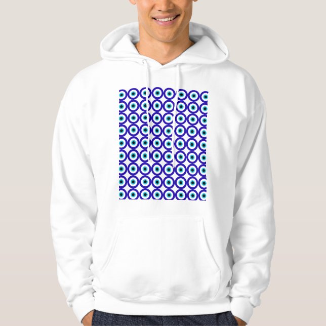 Evil eye protection  repeat pattern hoodie (Vorderseite)
