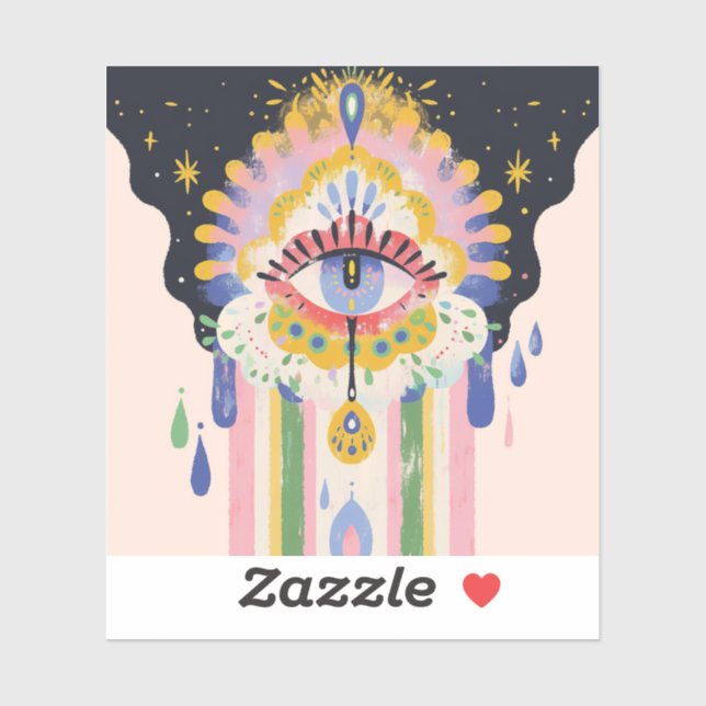 Evil Eye Rainbow Drip Protection Charm Aufkleber (Blatt)