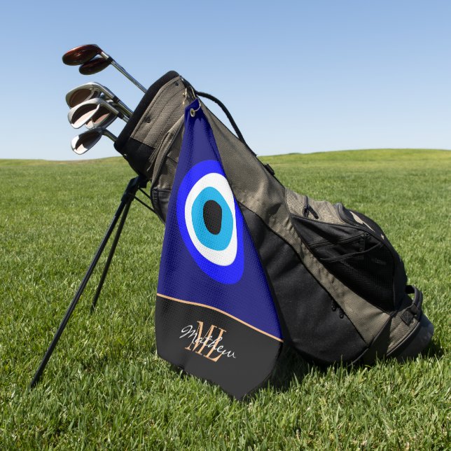 Evil Eye Talisman & Arabic Amulet /Türkisch, Griec Golfhandtuch (Gras)