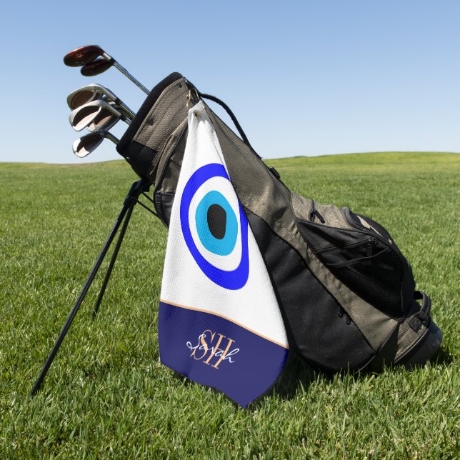 Evil Eye Talisman & Arabic Amulet /Türkisch, Griec Golfhandtuch (Gras)