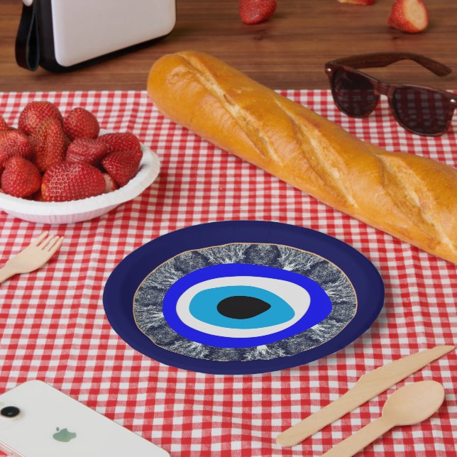 Evil Eye Talisman & Arabic Amulet /Türkisch, Griec Pappteller (Picknick)