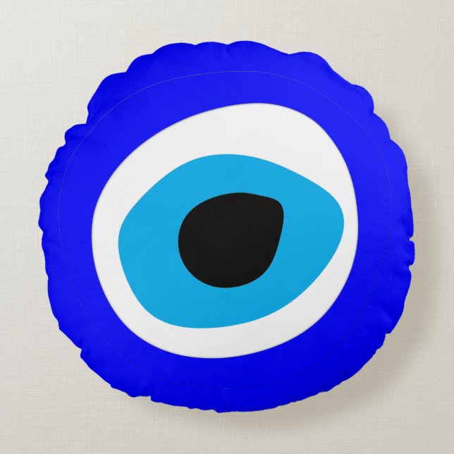 Evil Eye Talisman & Arabic Amulet /Türkisch, Griec Rundes Kissen (Vorderseite)