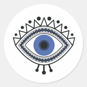 Evil eye talisman, blue eye symbol runder aufkleber