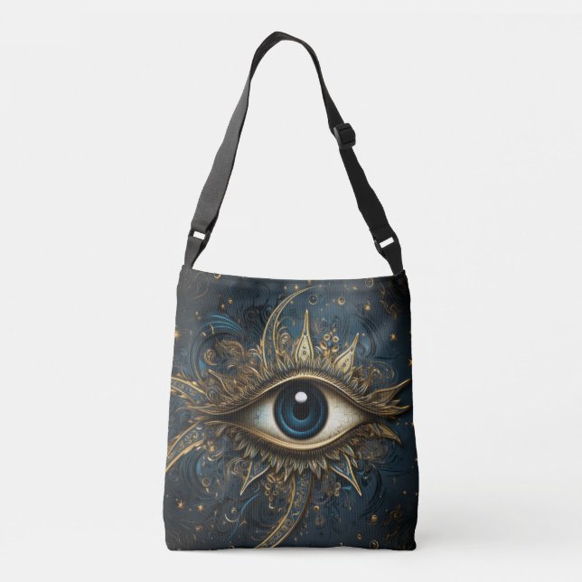 Evil Eye Tote Bag Tragetaschen Mit Langen Trägern (Rückseite)
