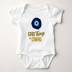 Evil Eye White Baby Strampler