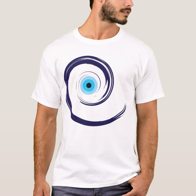 Evil EyeEvil Eye Artistic Blau Griechisch T-Shirt (Vorderseite)
