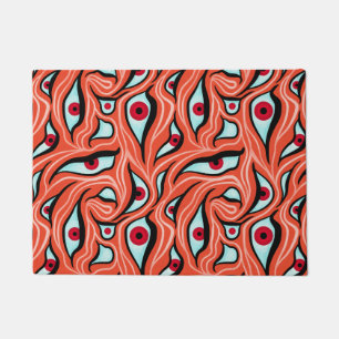 Evil Eyes Pattern - Abstrakte rote Augen auf Orang Fußmatte