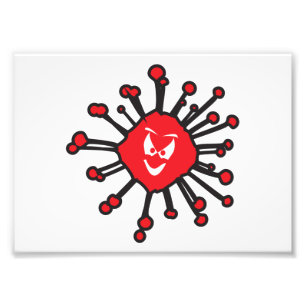 Evil Face Covic 19 Infection Silhouette Fotodruck