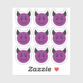 Evil Face Devil Emoticon Stickers Aufkleber