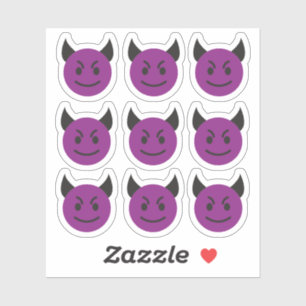 Evil Face Devil Emoticon Stickers Aufkleber