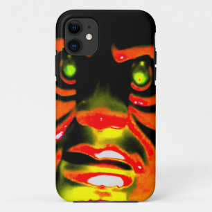 Evil Face Halloween Red Face Beängstigende grüne A Case-Mate iPhone Hülle