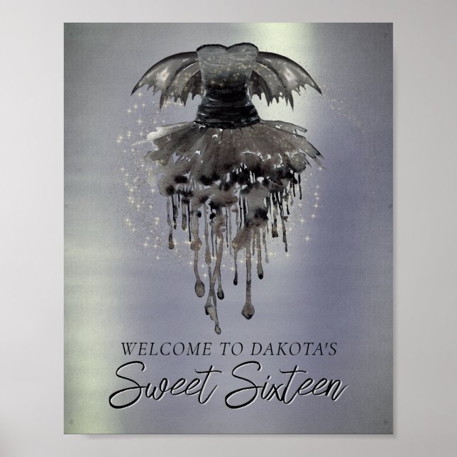 Evil Fairy Gown | Gothic Black Vampy Rock Sheen Poster (Vorne)