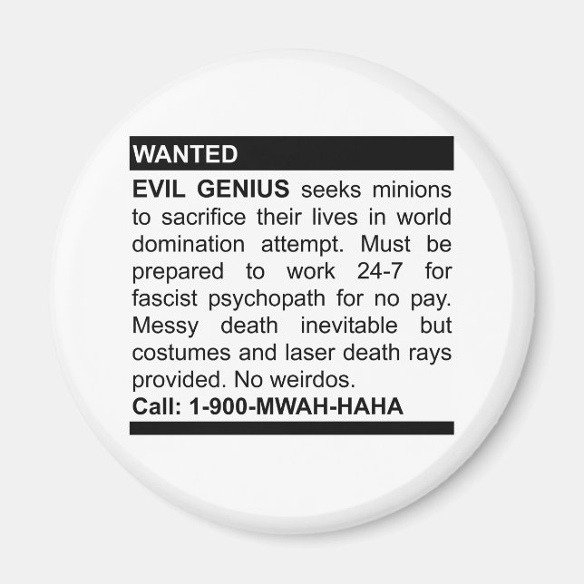 Evil Genius Ad Magnet (Vorne)