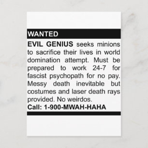 Evil Genius Ad Postkarte
