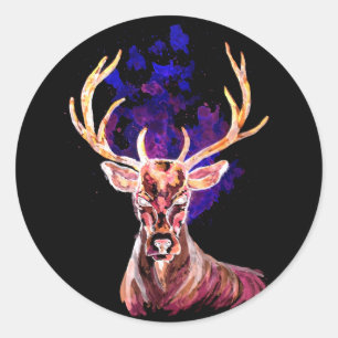 Evil Ghost Deer Runder Aufkleber