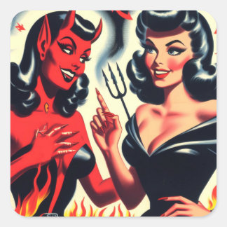 Evil Girls Quadratischer Aufkleber