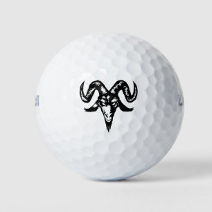 Evil Goat Head (schwarz) Golfball