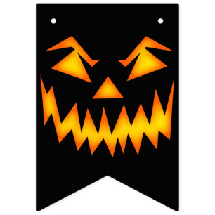 Evil Grinning Face Halloween Wimpelkette