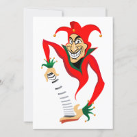 Evil Grinning Jester Joker mit Jack-in-the-Box