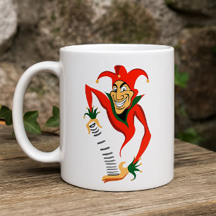 Evil Grinning Jester Joker mit Jack-in-the-Box Kaffeetasse